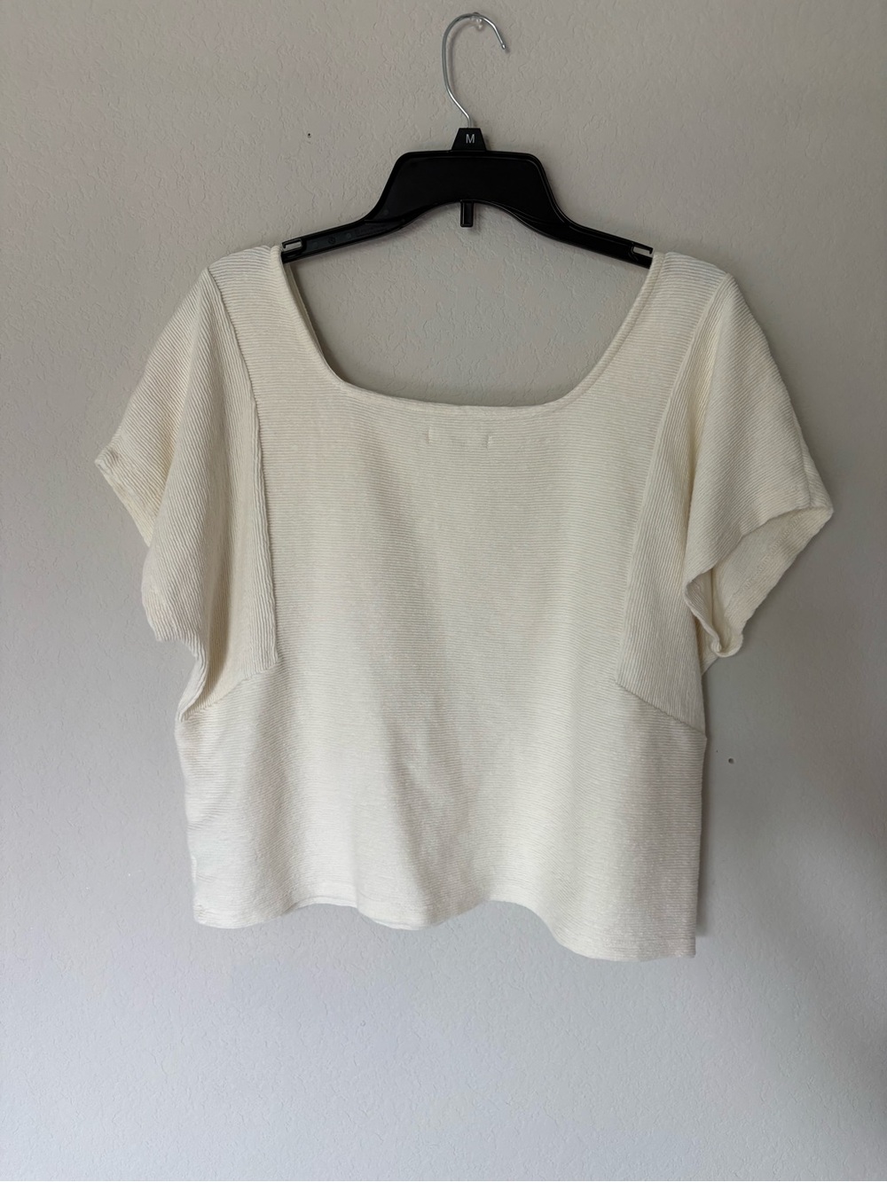 Madewell Cream Square-Neck Short Sleeve Women's Top XL - Picture 4 of 5